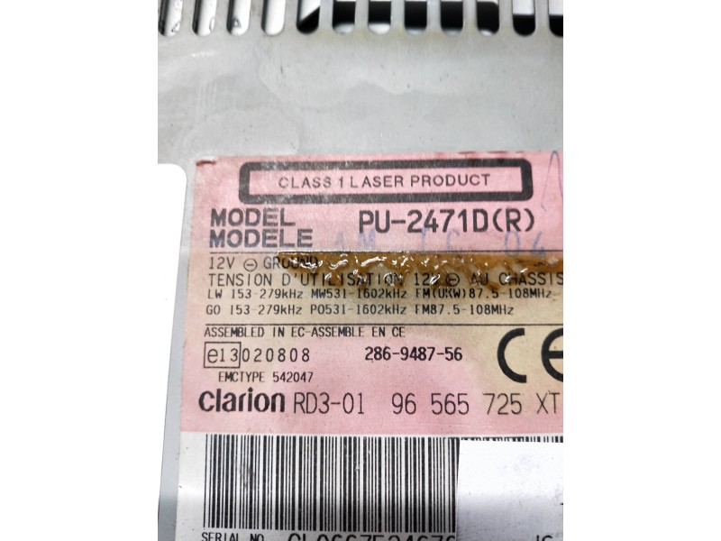 Recambio de sistema audio / radio cd para fiat ulysse (179) 2.2 jtd dynamic referencia OEM IAM 96565725XT  