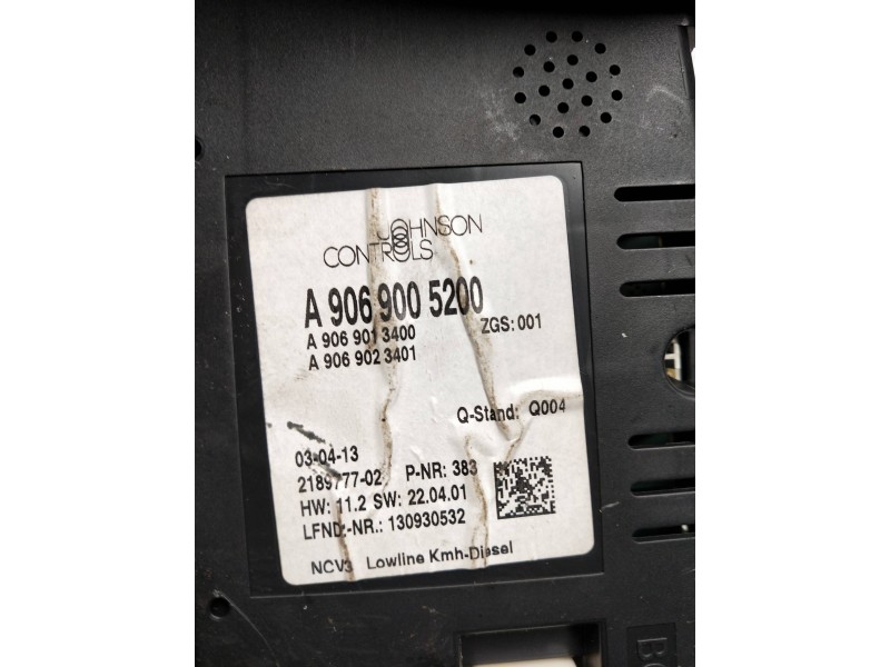 Recambio de cuadro instrumentos para mercedes sprinterii caja cerrada (desde 01.06) 210/213/216 cdi (906.611/613) referencia OEM
