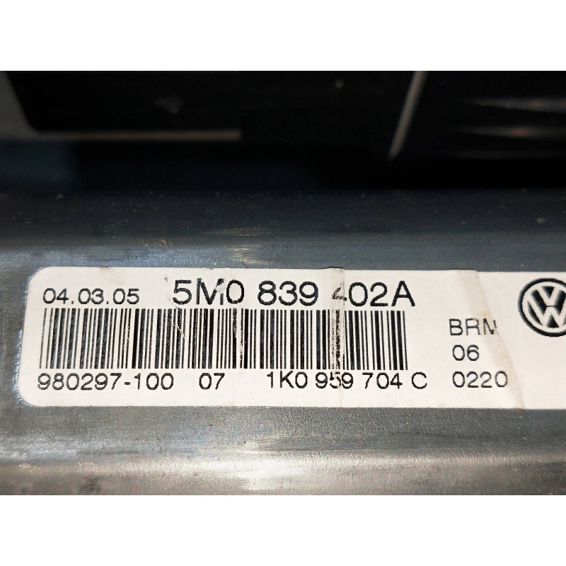 Recambio de elevalunas trasero derecho para volkswagen golf plus (5m1) 1.9 tdi referencia OEM IAM 1K0959704C 5M839402A 5P