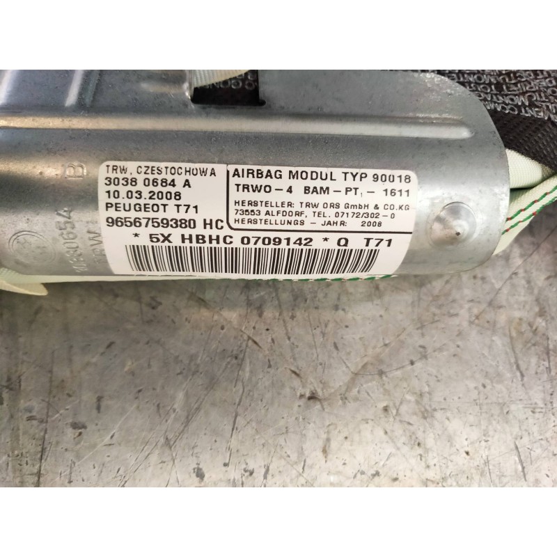 Recambio de airbag cortina delantero derecho para peugeot 308 confort referencia OEM IAM 9656759380 30380684A 