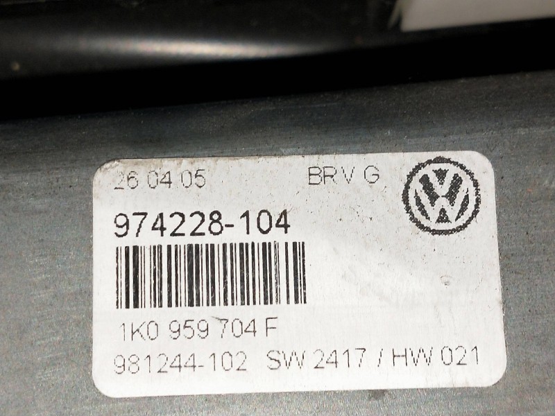 Recambio de elevalunas trasero derecho para volkswagen passat berlina (3c2) 2.0 tdi referencia OEM IAM 1K0959704F  4P
