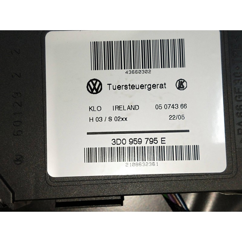 Recambio de elevalunas trasero izquierdo para volkswagen touareg (7la) 3.0 v6 tdi dpf referencia OEM IAM 3D0959795E  5P