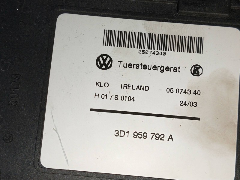 Recambio de elevalunas delantero derecho para volkswagen touareg (7la) 3.2 v6 24v referencia OEM IAM 3D1959792A  5P