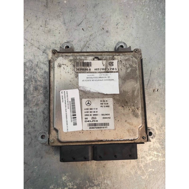 Recambio de centralita motor uce para mercedes sprinterii caja cerrada (desde 01.06) 210/213/216 cdi (906.611/613) referencia OE