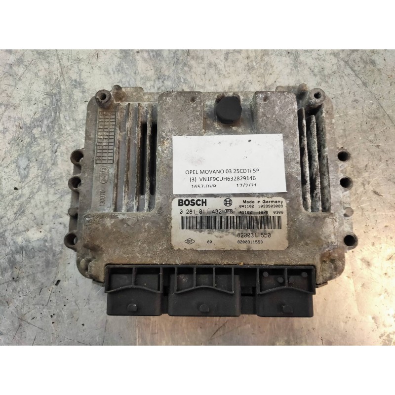 Recambio de centralita motor uce para opel movano (2004 =>) combi medio techo elevado l2h2 2.8t referencia OEM IAM 0281011432 82