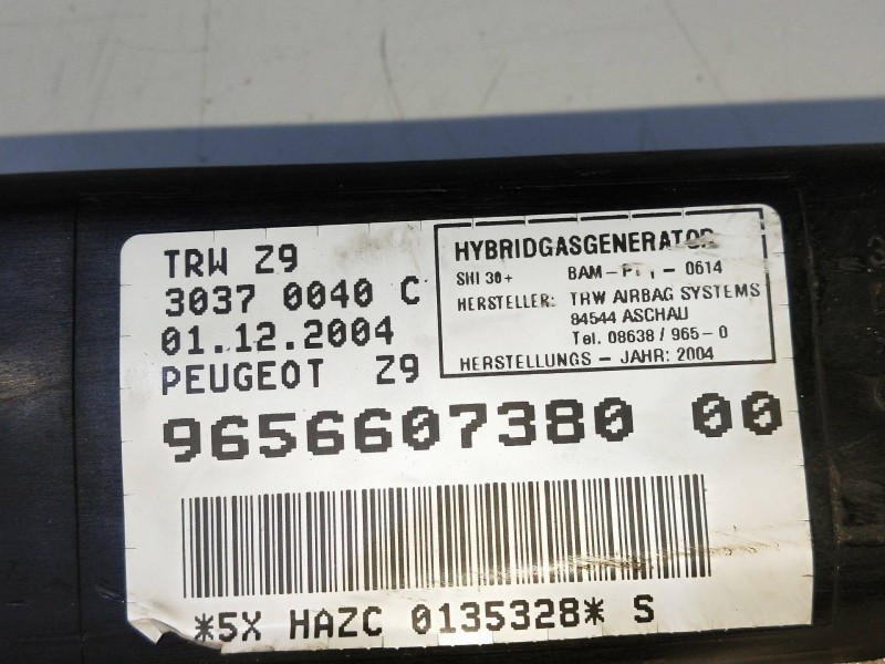 Recambio de airbag cortina delantero derecho para peugeot 607 (s2) titanio pack referencia OEM IAM 9656607380  