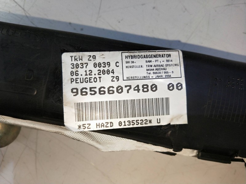 Recambio de airbag cortina delantero izquierdo para peugeot 607 (s2) titanio pack referencia OEM IAM 9656607480  