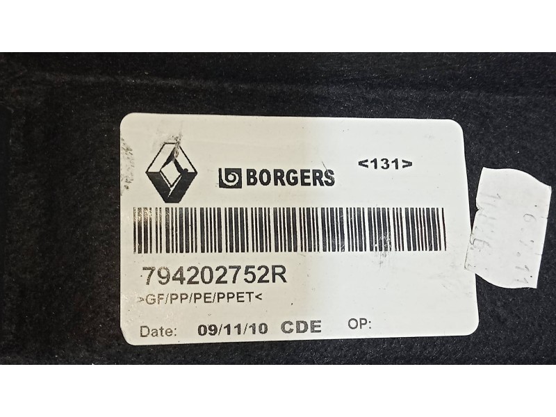 Recambio de bandeja trasera para renault scenic iii dynamique referencia OEM IAM 794202752R  