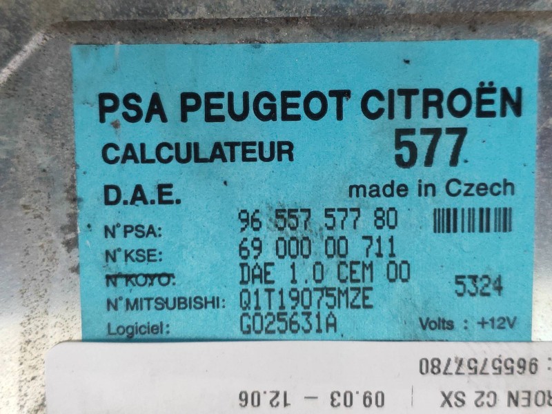 Recambio de centralita direccion para citroen c2 sx referencia OEM IAM 9655757780 577 6900000711 Q1T19075MZE