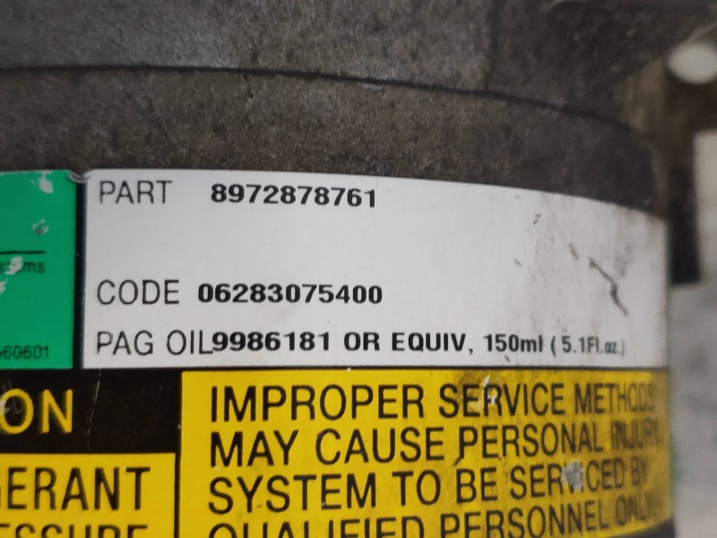 Recambio de compresor aire acondicionado para honda civic berlina 3 (ep1/2) 1.7 ctdi ls referencia OEM IAM 8972878761  