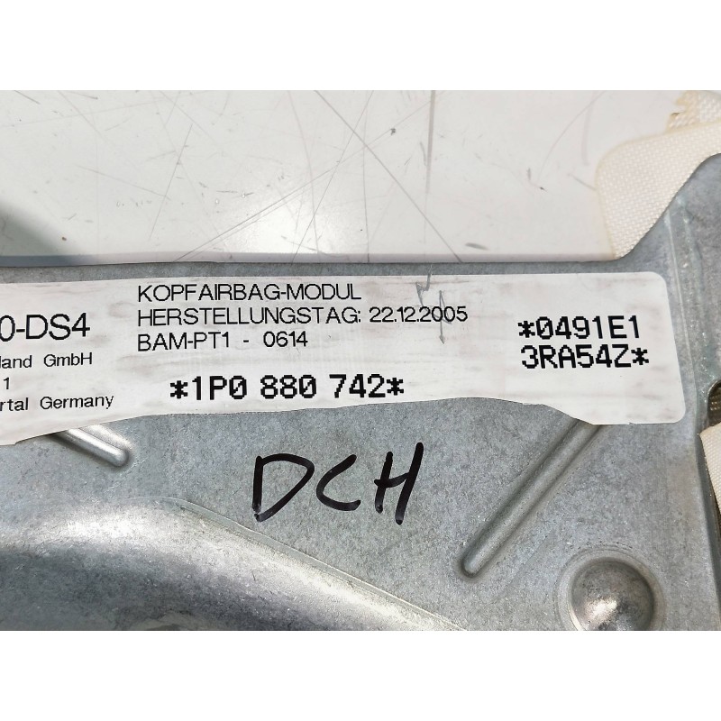 Recambio de airbag cortina delantero derecho para seat leon (1p1) stylance / style referencia OEM IAM 1P0880742  