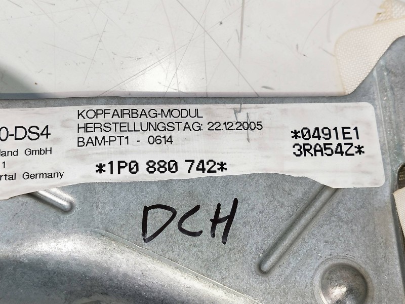 Recambio de airbag cortina delantero derecho para seat leon (1p1) stylance / style referencia OEM IAM 1P0880742  