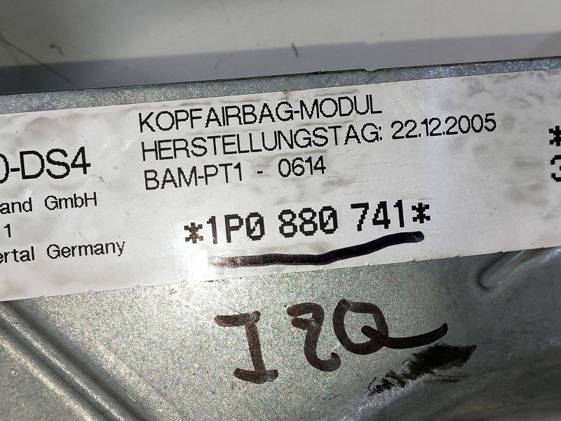 Recambio de airbag cortina delantero izquierdo para seat leon (1p1) stylance / style referencia OEM IAM 1P0880741  