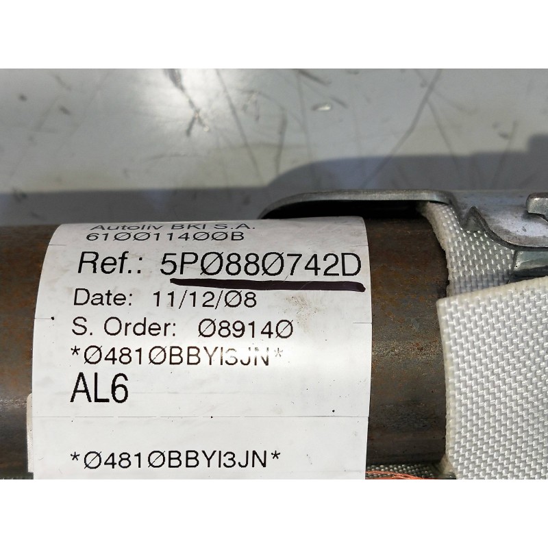 Recambio de airbag cortina delantero derecho para seat altea (5p1) 1.9 tdi referencia OEM IAM 5P0880742D  