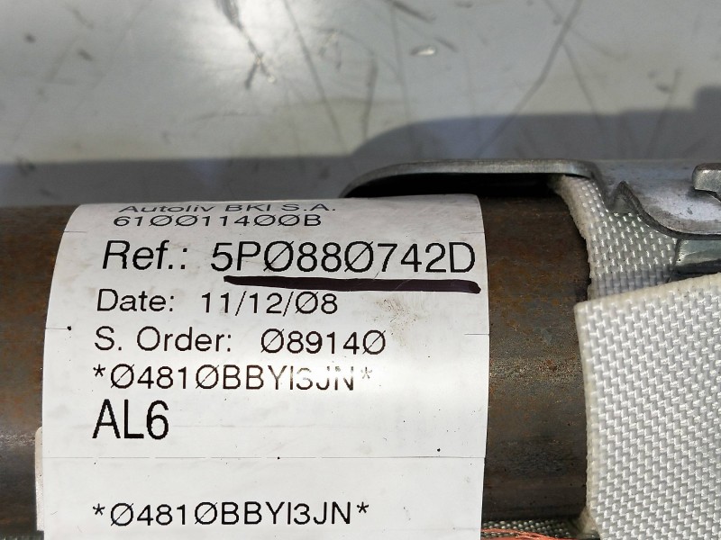 Recambio de airbag cortina delantero derecho para seat altea (5p1) 1.9 tdi referencia OEM IAM 5P0880742D  