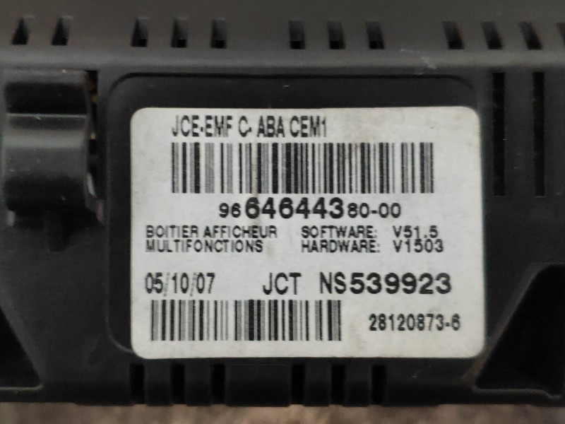 Recambio de pantalla multifuncion para citroen c4 berlina exclusive referencia OEM IAM 966464438000  