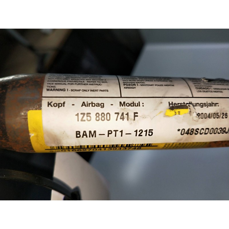Recambio de airbag cortina delantero izquierdo para skoda octavia berlina (1z3) 2.0 tdi referencia OEM IAM 1Z5880741F  
