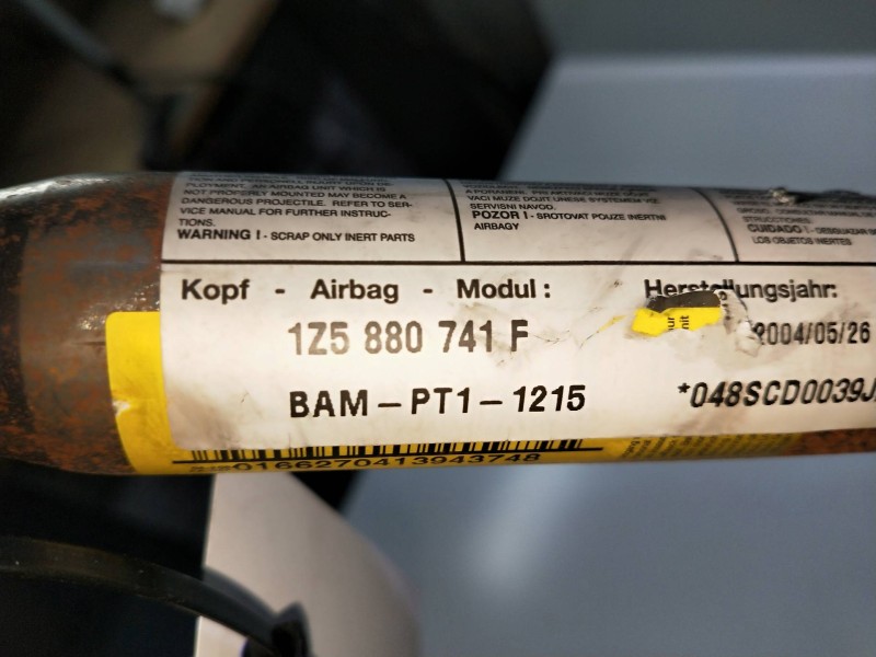 Recambio de airbag cortina delantero izquierdo para skoda octavia berlina (1z3) 2.0 tdi referencia OEM IAM 1Z5880741F  
