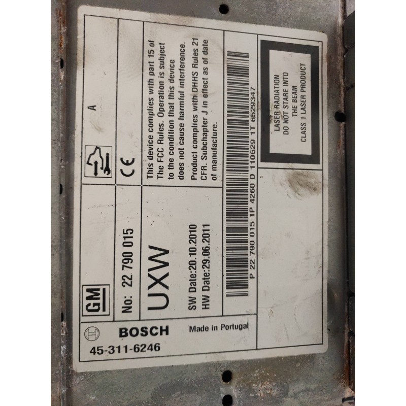 Recambio de sistema navegacion gps para opel astra j lim. 1.7 16v cdti referencia OEM IAM 7612034260 22790015 453116246 