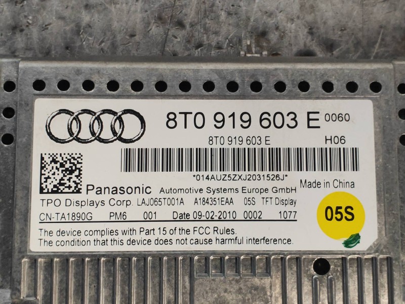 Recambio de pantalla multifuncion para audi a4 avant (8k5) (2008) básico referencia OEM IAM 8T0919603E  