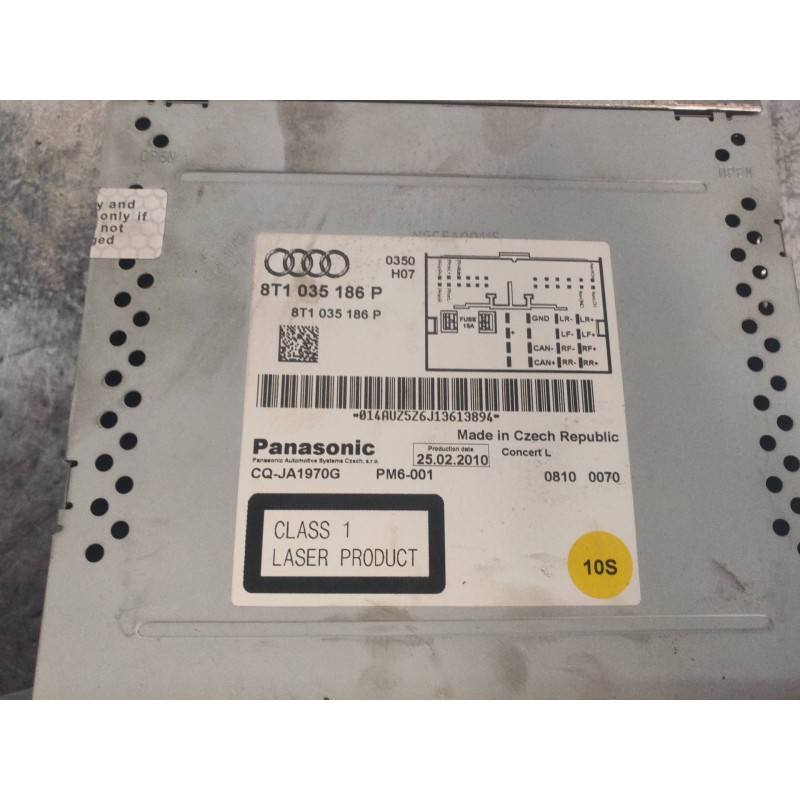 Recambio de sistema audio / radio cd para audi a4 avant (8k5) (2008) básico referencia OEM IAM 8T1035186P CQJA1970G 8R1057186N