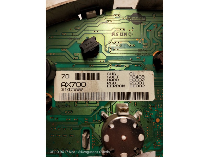 Recambio de cuadro instrumentos para nissan micra (k12e) 1.2 cat referencia OEM IAM AX700 3147398 70