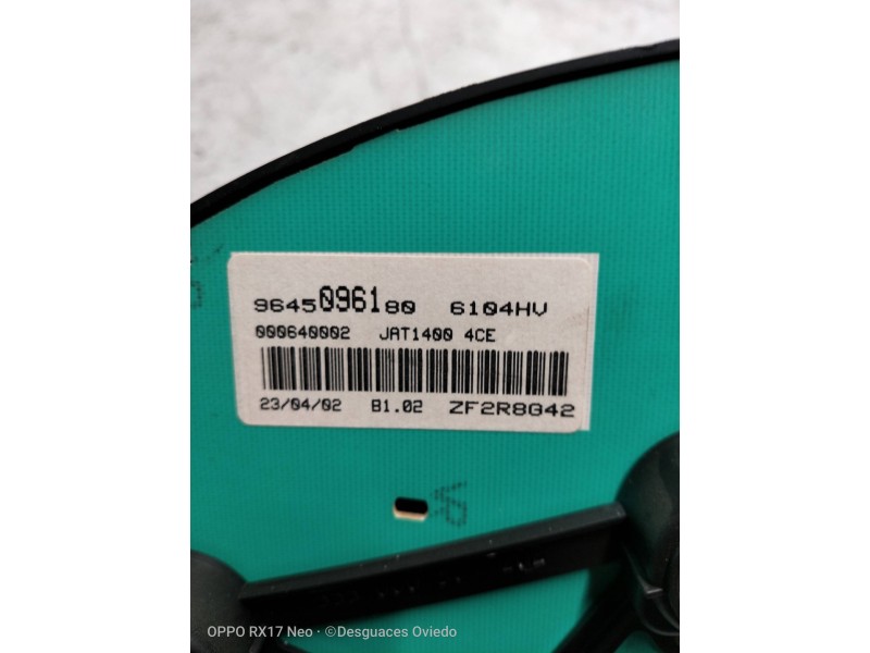 Recambio de cuadro instrumentos para peugeot 206 berlina xr referencia OEM IAM 9645096180   Recambio de cuadro instrumentos para peugeot 206 berlina xr referencia OEM IAM 9645096180
