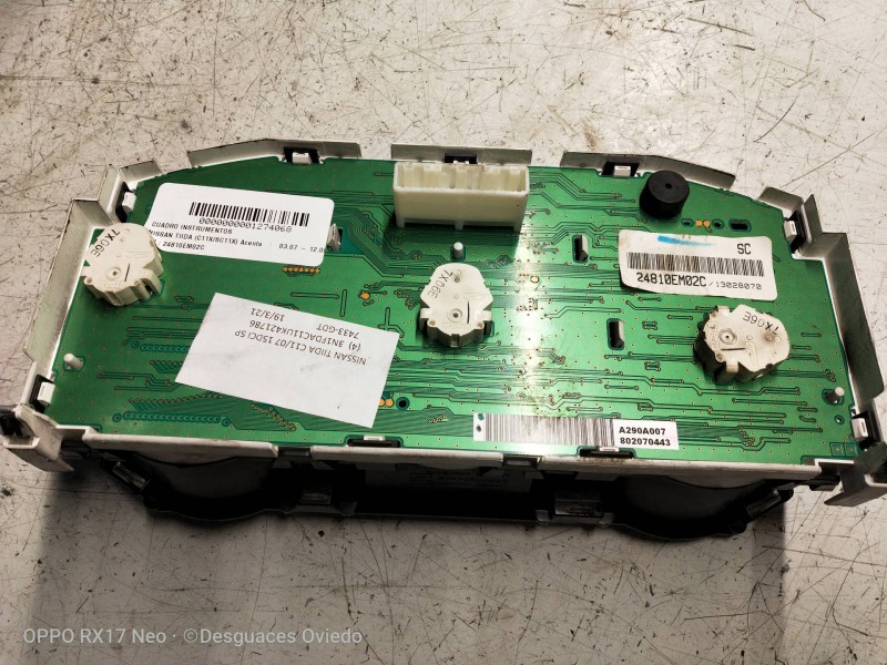Recambio de cuadro instrumentos para nissan tiida (c11x/sc11x) acenta referencia OEM IAM 24810EM02C A290A007 802070443