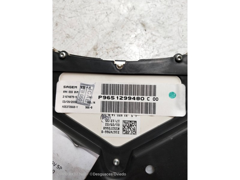 Recambio de cuadro instrumentos para peugeot 307 (s1) xt referencia OEM IAM P9651299480  