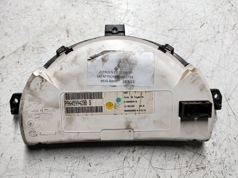 Recambio de cuadro instrumentos para citroen c3 1.4 sx plus referencia OEM IAM P9645994280B  