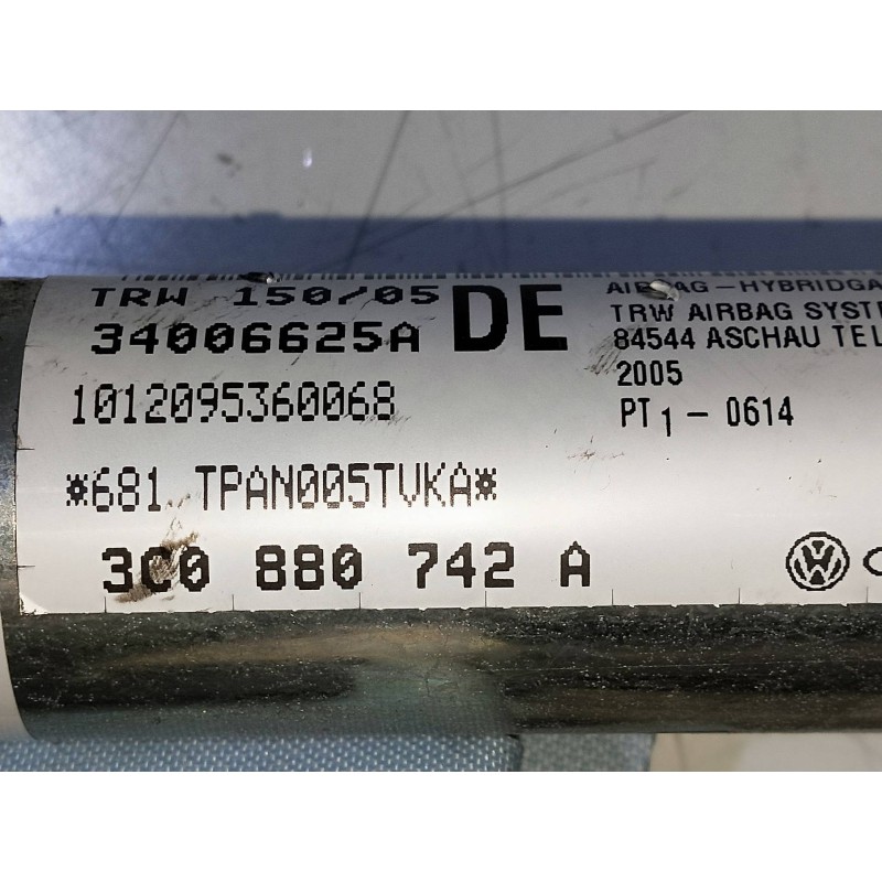 Recambio de airbag cortina delantero derecho para volkswagen passat berlina (3c2) 2.0 16v fsi referencia OEM IAM 3C088742A  