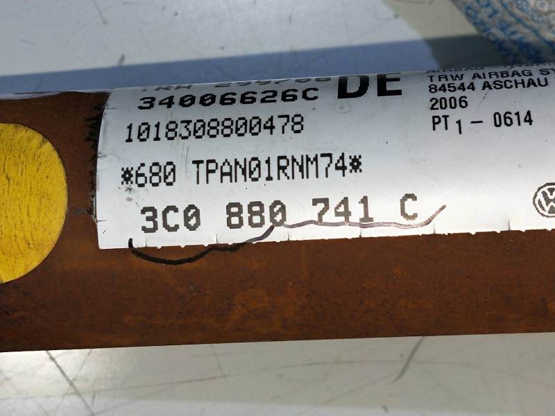 Recambio de airbag cortina delantero izquierdo para volkswagen passat berlina (3c2) highline referencia OEM IAM 3C0880741C  