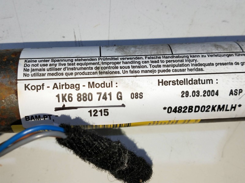 Recambio de airbag cortina delantero izquierdo para volkswagen golf v berlina (1k1) highline referencia OEM IAM 1K6880741G  