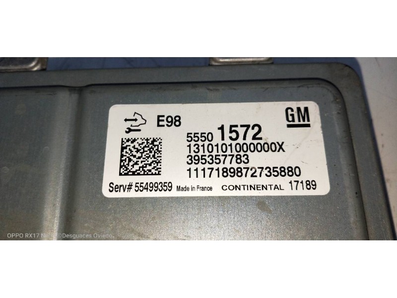 Recambio de centralita motor uce para opel mokka x innovation start/stop referencia OEM IAM 55501572 395357783 