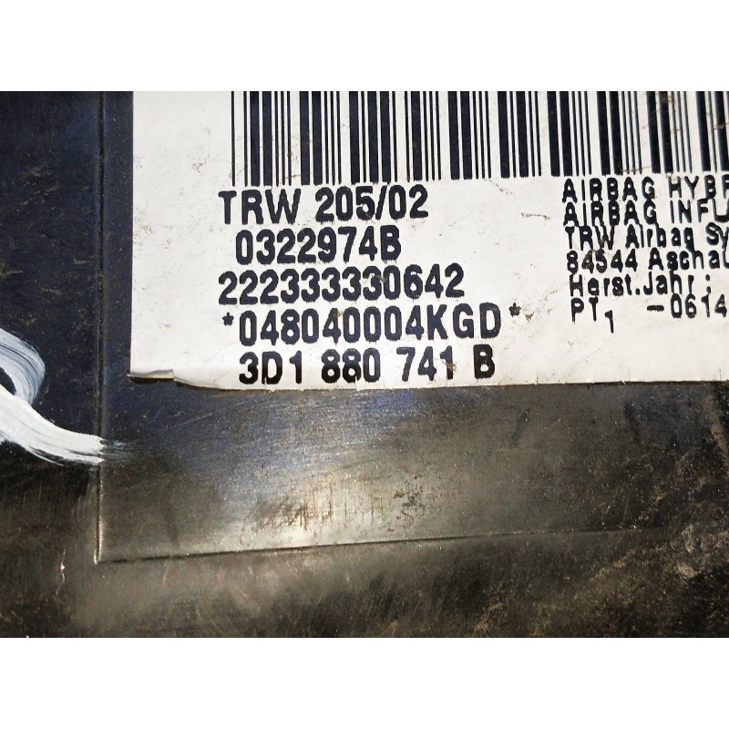 Recambio de airbag cortina delantero izquierdo para volkswagen phaeton (3d2/3d8) 6.0 w12 48v cat (ban) referencia OEM IAM 3D1880