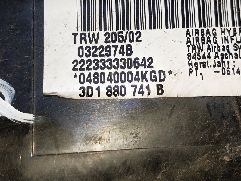 Recambio de airbag cortina delantero izquierdo para volkswagen phaeton (3d2/3d8) 6.0 w12 48v cat (ban) referencia OEM IAM 3D1880
