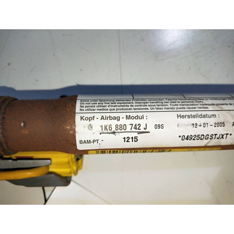 Recambio de airbag cortina delantero derecho para volkswagen golf v berlina (1k1) 1.9 tdi referencia OEM IAM 1K6880742J  