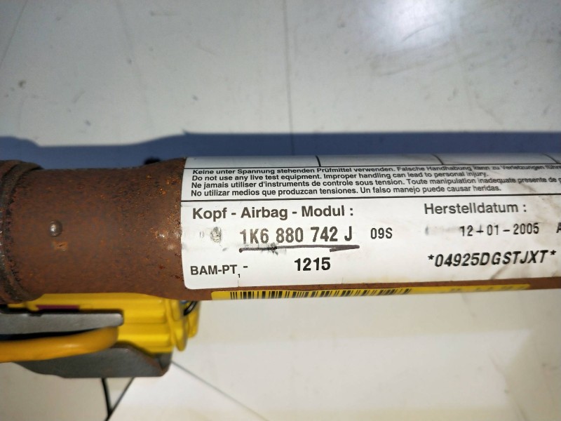 Recambio de airbag cortina delantero derecho para volkswagen golf v berlina (1k1) 1.9 tdi referencia OEM IAM 1K6880742J  
