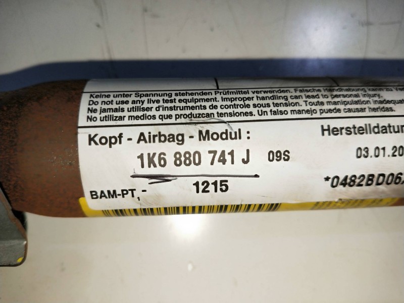 Recambio de airbag cortina delantero izquierdo para volkswagen golf v berlina (1k1) 1.9 tdi referencia OEM IAM 1K6880741J  