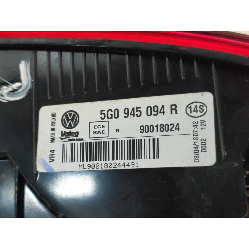 Recambio de piloto trasero derecho interior para volkswagen golf vii lim. (5g1) advance bluemotion referencia OEM IAM 5G0945094R