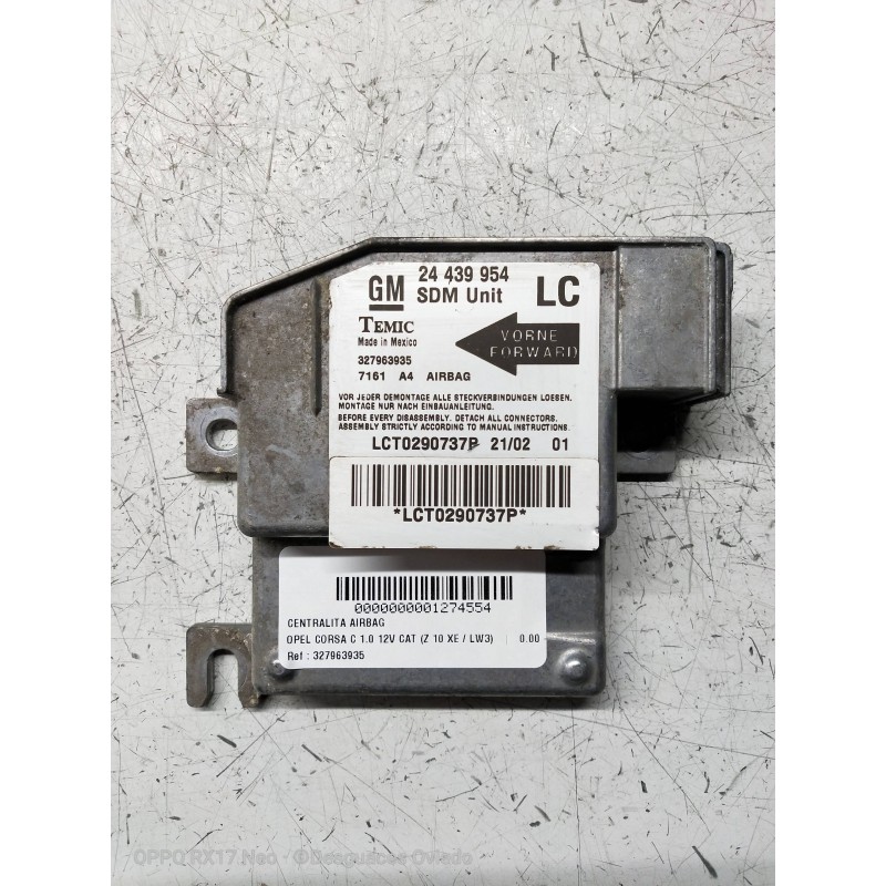 Recambio de centralita airbag para opel corsa c 1.0 12v cat (z 10 xe / lw3) referencia OEM IAM 327963935 24439954 