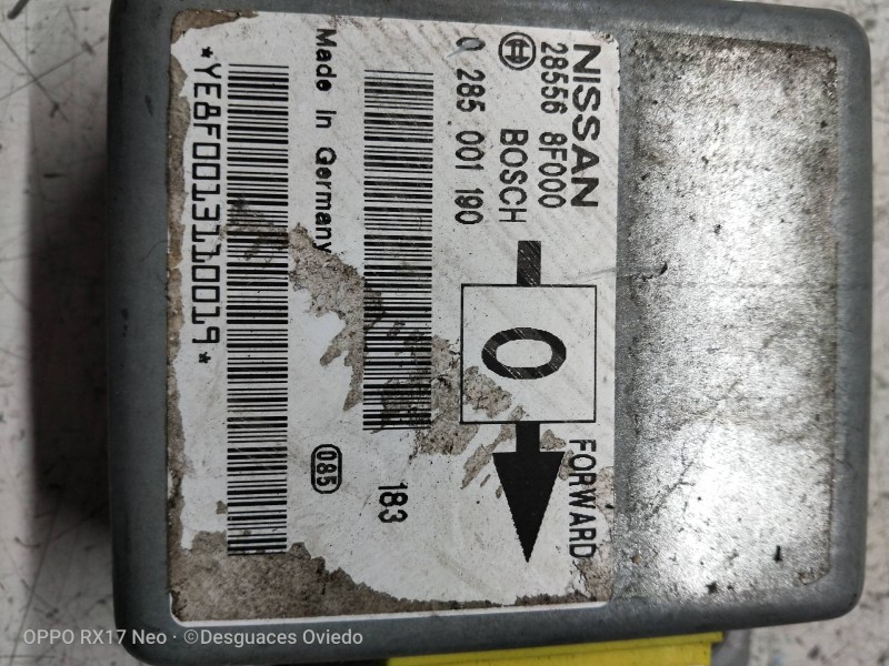 Recambio de centralita airbag para nissan terrano/terrano.ii (r20) referencia OEM IAM 0285001190 285568F000 