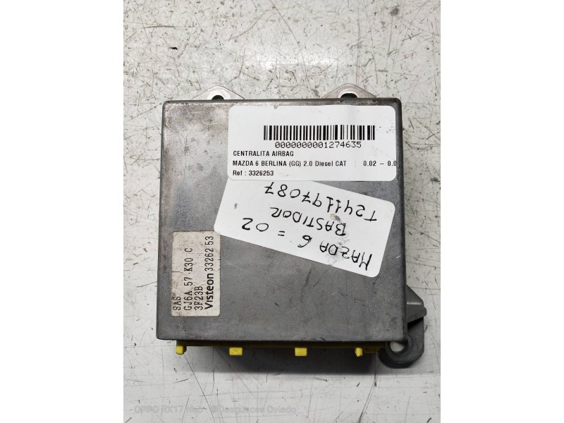 Recambio de centralita airbag para mazda 6 berlina (gg) 2.0 diesel cat referencia OEM IAM 3326253 GJ6A57K30C 3F23B