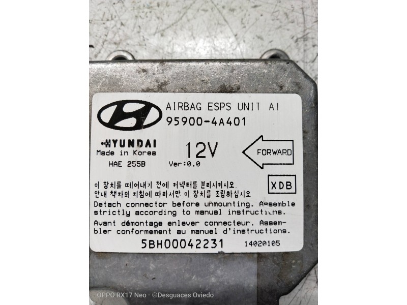 Recambio de centralita airbag para hyundai h 1 referencia OEM IAM 959004A401 5BH00042231 