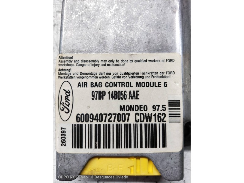 Recambio de centralita airbag para ford mondeo berlina (gd) 2.0 16v cat referencia OEM IAM 97BP14B056AAE  