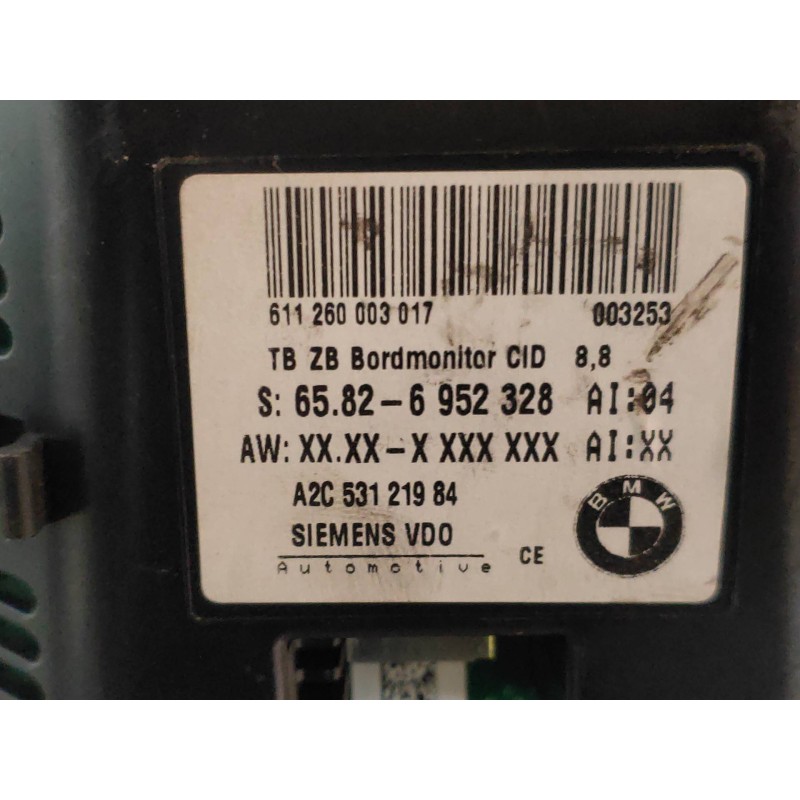 Recambio de pantalla multifuncion para bmw serie 5 berlina (e60) m5 referencia OEM IAM 65826952328 A2C53121984 SIEMENS VDO