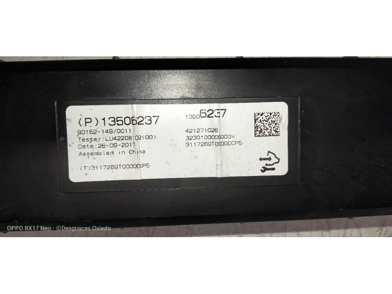 Recambio de modulo electronico para opel mokka x innovation start/stop referencia OEM IAM 13506237  