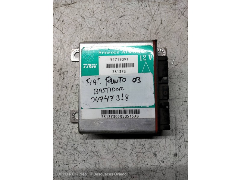 Recambio de centralita airbag para fiat punto berlina (188) 1.3 jtd cat referencia OEM IAM 51719091 331373 