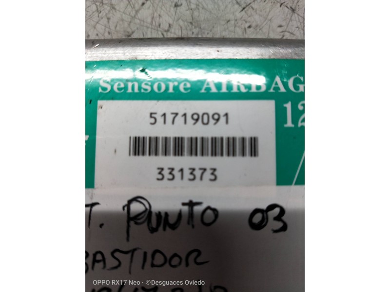 Recambio de centralita airbag para fiat punto berlina (188) 1.3 jtd cat referencia OEM IAM 51719091 331373 