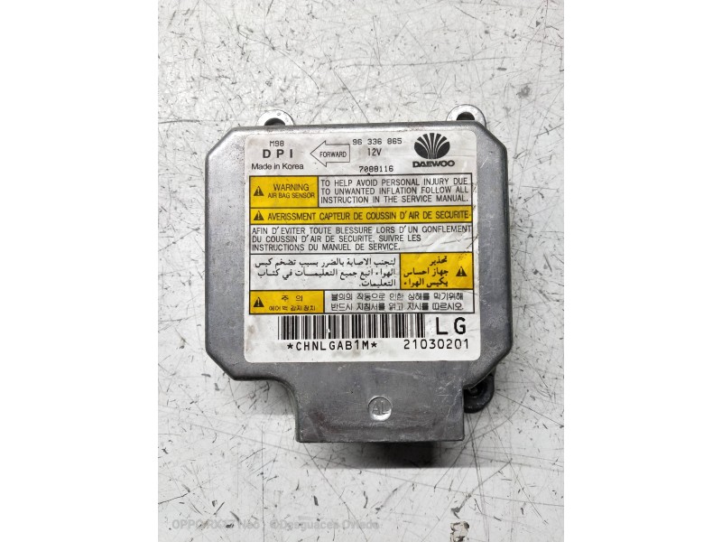 Recambio de centralita airbag para daewoo matiz 0.8 cat referencia OEM IAM 96336865 7088116 